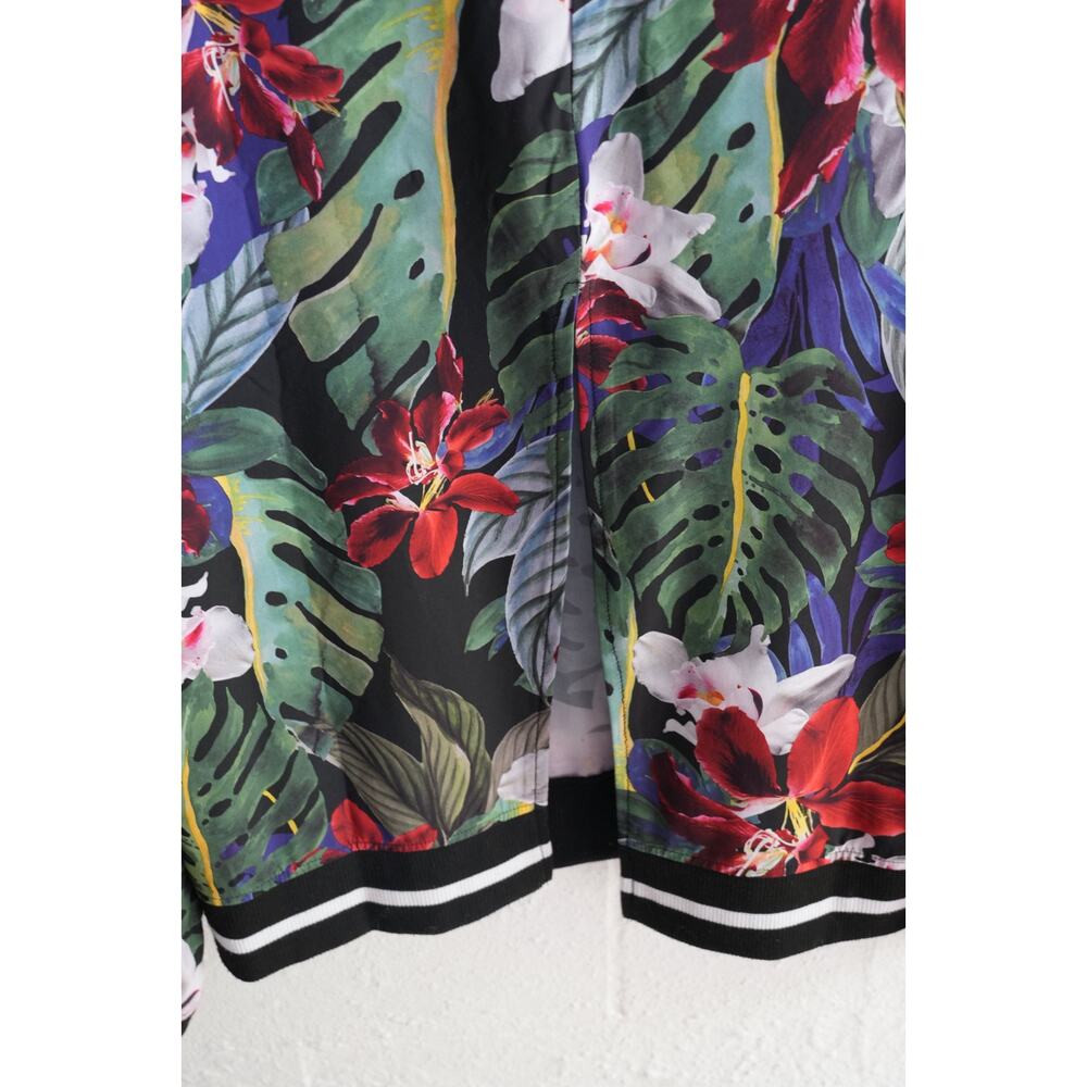 C&C California Black Multi-Color Floral Print Pullover Sweatshirt Size Medium - Picture 3 of 7